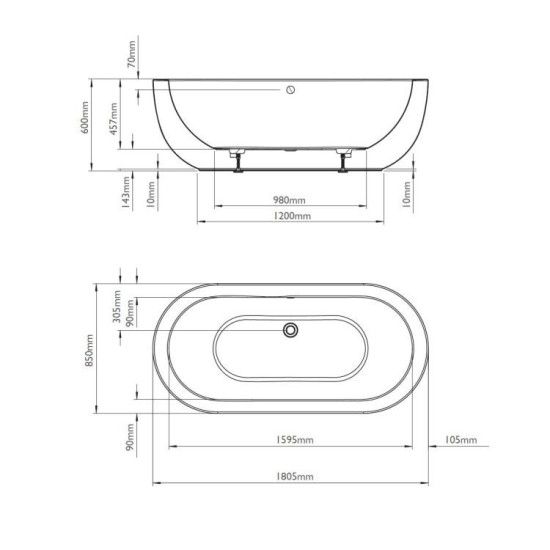 BC Designs Ovali 1805mm BAS020