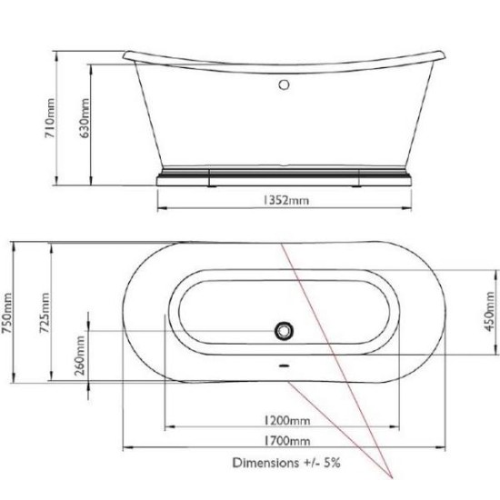 BC Designs The Boat Bath 1700mm BAS065