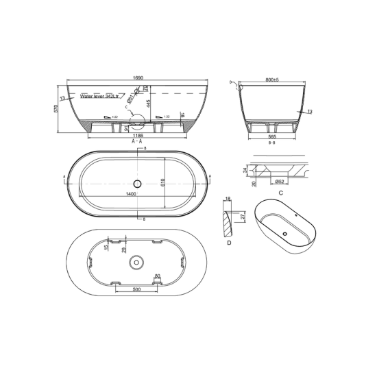 Clearwater Formoso Grande Freestanding Bath