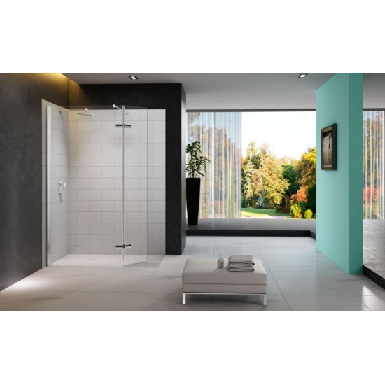 Merlyn Series 8 Showerwall with Hinged Swivel Panel