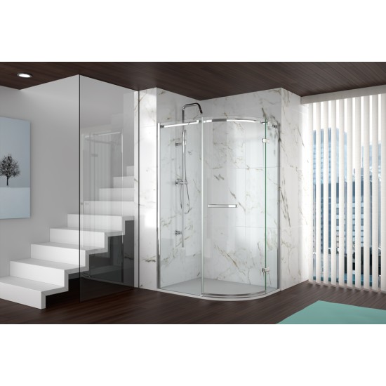 Merlyn Series 8 Frameless One Door Offset Quadrant