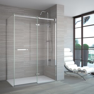 Merlyn Series 8 Frameless Hinge & Inline Door With Side Panel