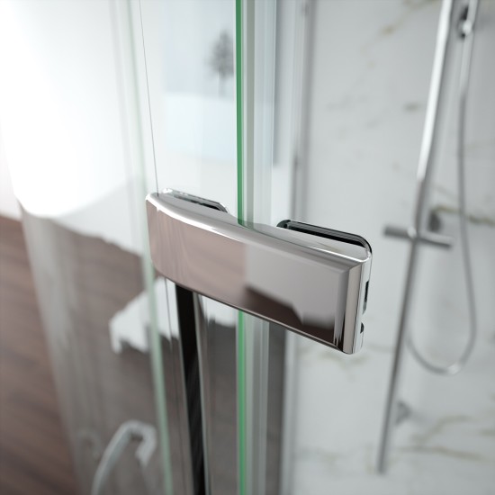 Merlyn Series 8 Frameless Hinge & Inline Door With Side Panel