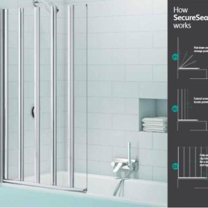 Merlyn SecureSeal 5 Fold Bath Screen