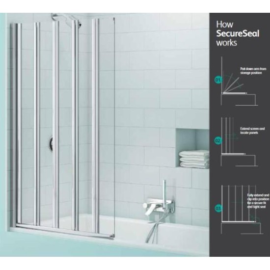 Merlyn SecureSeal 5 Fold Bath Screen