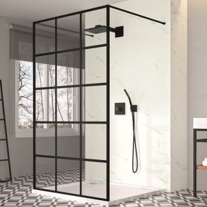 Merlyn Black Double Entry Shower Wall
