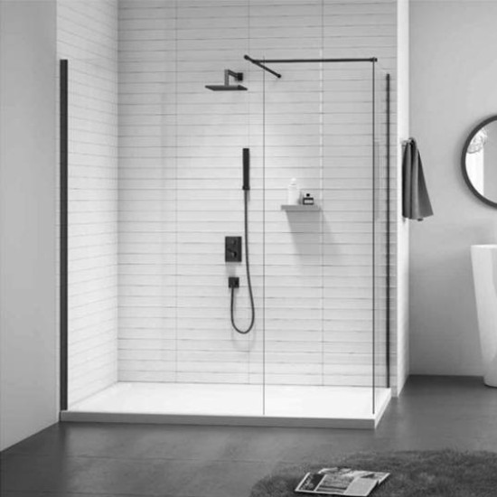 Merlyn Black Frameless Shower Wall