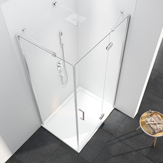 Merlyn Series 6 Frameless Hinge & Inline Door With Side Panel