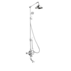 Swadling Invincible Double Exposed Shower Mixer with Rigid Riser Kit, Deluge, Hand Shower and Bath Spout - 7150000 - 7150800