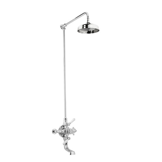 Swadling Invincible Double Exposed Shower Mixer, Rigid Riser Kit, Deluge and Integrated Bath Spout - 7140000 - 7140900