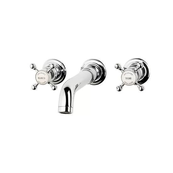 Swadling Invincible Wall Mounted Bath Mixer with Curved Spout -  7321006 + 5TMANIFOLDXH Crosshead or Lever