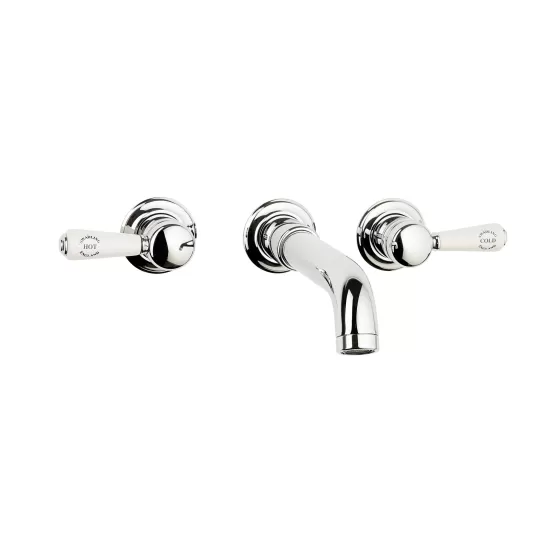 Swadling Invincible Wall Mounted Bath Mixer with Curved Spout -  7321006 + 5TMANIFOLDXH Crosshead or Lever