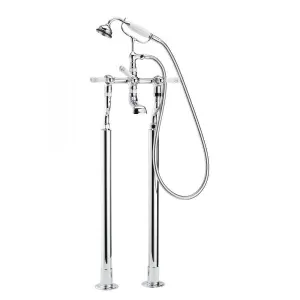 Swadling Invincible Floor Mounted Manual Bath/Shower Mixer - 7410000 + 5440000OOX - Crosshead or Levers