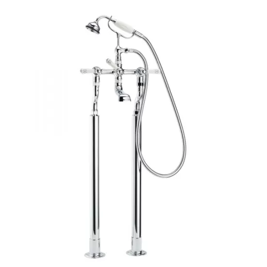 Swadling Invincible Floor Mounted Manual Bath/Shower Mixer - 7410000 + 5440000OOX - Crosshead or Levers